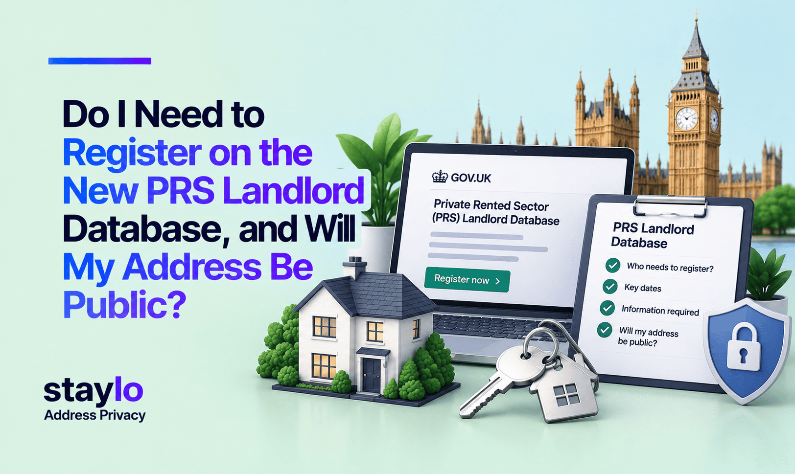Do I need to register on the new PRS Landlord Database, and will my address be public?